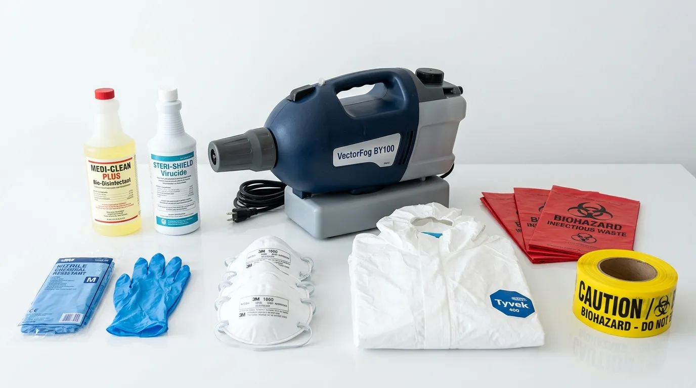 Professional biohazard remediation crew working in Hamlet