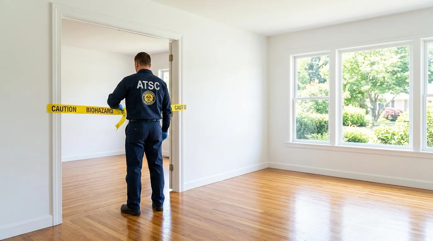 Certified biohazard cleanup crew performing Crime Scene Cleanup in Hamlet